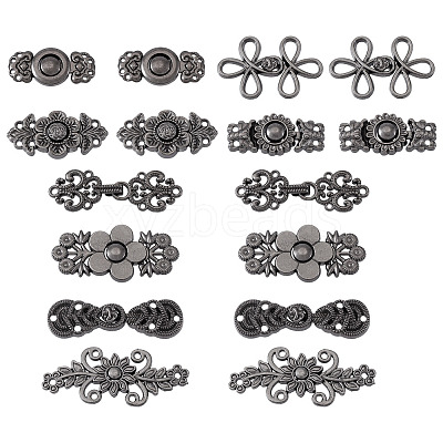 16 Pairs 8 Style Alloy Adjustable Jean Button Pins DIY-TA0013-01B-1