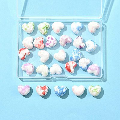 26Pcs 5 Colors Glazed Porcelain Beads PORC-FS0001-33-1