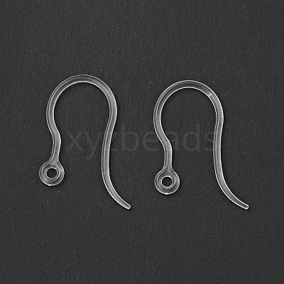 Transparent Resin Earring Hooks RESI-G050-02-1