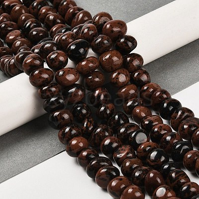 Natural Mahogany Obsidian Beads Strands G-G053-C03-01-1