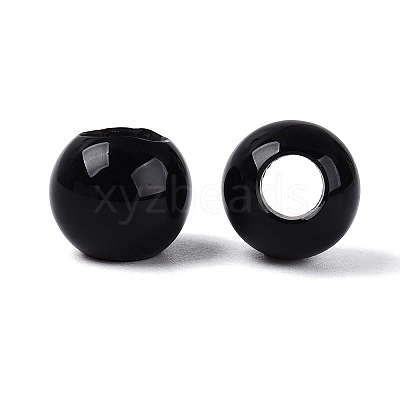 Natural Black Onyx European Beads G-Q602-09A-12-1