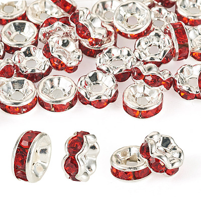 30Pcs 2 Colors Brass Rhinestone Spacer Beads RB-TA0001-29H-1