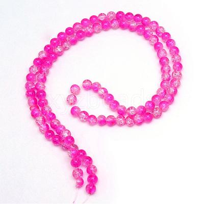 Baking Paint Crackle Glass Bead Strands CCG-S001-4mm-M-1