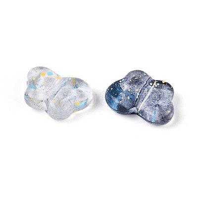 Spray Painted Transparent Acrylic Beads OACR-N149-01A-1