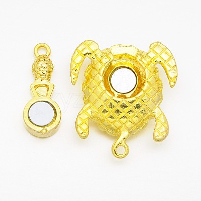 Alloy Rhinestones Magnetic Clasps with Loops ALRI-O015-02-1