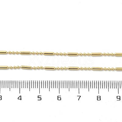 Brass Ball Column Link Chain Necklaces NJEW-A042-06G-1