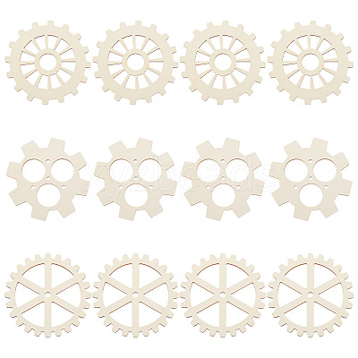 12Pcs 3 Style Unfinished Wood Slices WOOD-OC0002-78-1