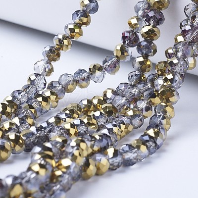 Electroplate Transparent Glass Beads Strands EGLA-A034-T6mm-Z06-1