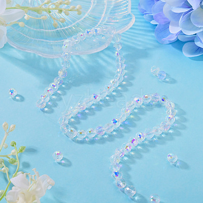 1 Strand Electroplate Transparent Glass Beads Strands EGLA-TADJ0001-15G-1