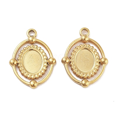 304 Stainless Steel Pendant Cabochon Settings X-STAS-P364-07G-1