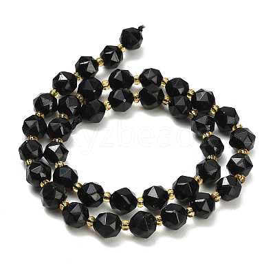 Natural Black Tourmaline Beads Strands GG-CBA3921-B11-8mm-1
