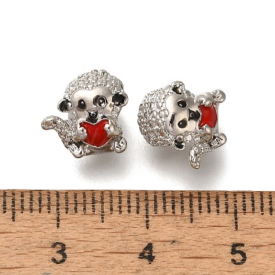 Rack Plating Alloy Enamel European Beads PALLOY-P307-13P-1