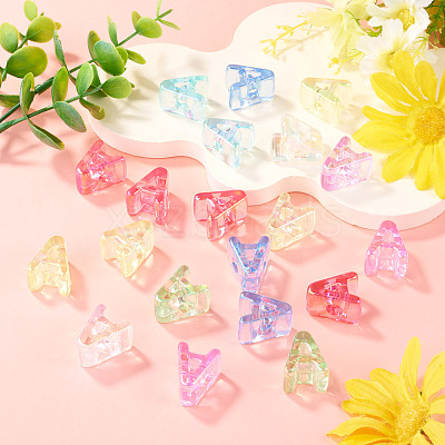 20Pcs UV Plating Transparent Acrylic European Beads OACR-TADJ0001-19A-1