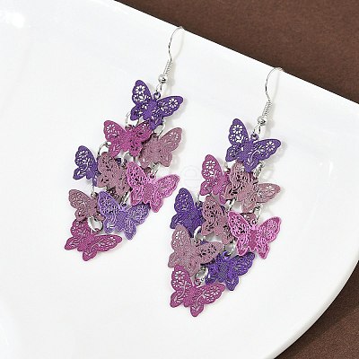 430 Stainless Steel Butterfly Dangle Earrings EJEW-A137-05P-02-1
