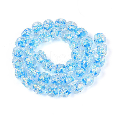Handmade Foil Lampwork Beads Strands FOIL-T008-04D-1