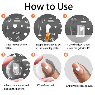 Stainless Steel DIY Nail Art Templates MRMJ-WH0092-005-1