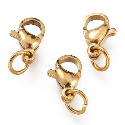 Ion Plating(IP) 304 Stainless Steel Lobster Claw Clasps STAS-G240-01B-G-1
