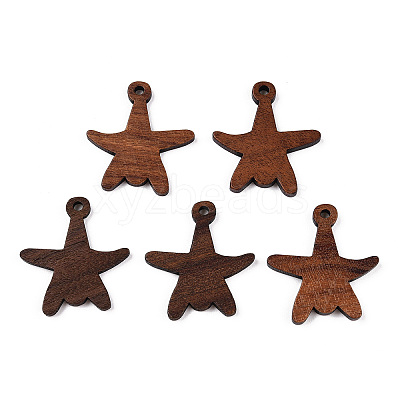 Natural Walnut Wood Pendants WOOD-T023-25-1