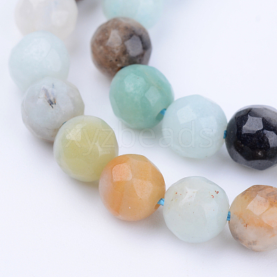 Natural Flower Amazonite Beads Strands X-G-Q462-8mm-42-1