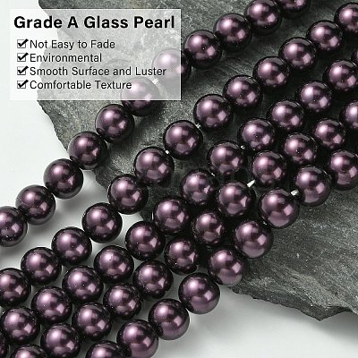 Eco-Friendly Grade A Glass Pearl Beads HY-J002-10mm-HX042-1