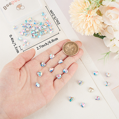 50Pcs Glass Rhinestone Cabochons RGLA-BBC0001-06-1