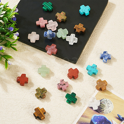 22Pcs 11 Styles Natural & Synthetic Mixed Gemstone Beads G-TA0002-52-1
