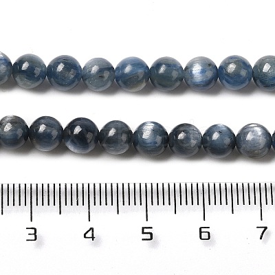 Natural Kyanite/Cyanite/Disthene Round Beads Strands G-O017-6mm-04C-1