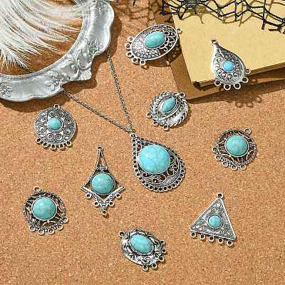 20Pcs 10 Styles Tibetan Style Alloy Chandelier Component Links FIND-CJ0002-36-1