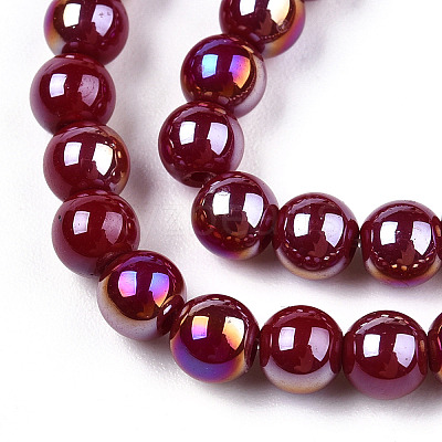 Electroplate Opaque Glass Beads Strands GLAA-T032-P4mm-AB05-1