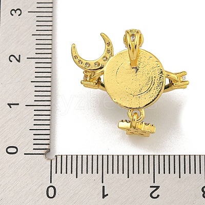 Brass Micro Pave Cubic Zirconia Pendants KK-U035-31G-1