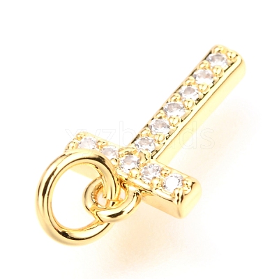 Brass Micro Pave Cubic Zirconia Charms ZIRC-O037-10G-1