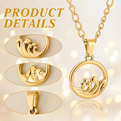 4Pcs 2 Styles Ion Plating(IP) 304 Stainless Steel Pendants STAS-UN0061-11-1