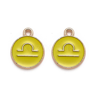 Alloy Enamel Pendants ENAM-S124-01B-14K-1