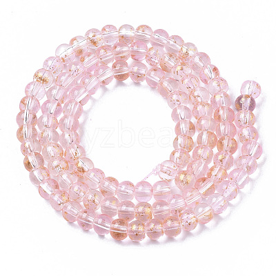 Transparent Spray Painted Glass Bead Strands GLAA-N035-03A-B06-1