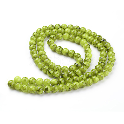 Spray Painted Glass Bead Strands X-GLAD-S075-8mm-29-1