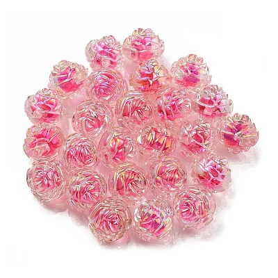 UV Plating Rainbow Iridescent Acrylic Beads LS-OACR-P010-20G-1