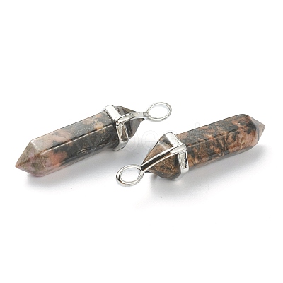 Natural Rhodonite Pointed Pendants G-M378-01P-A40-1