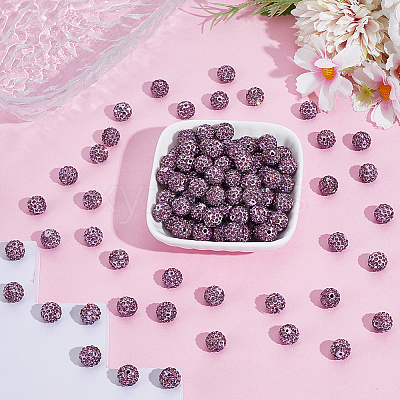 200Pcs Pave Disco Ball Beads RB-PA0001-11F-1