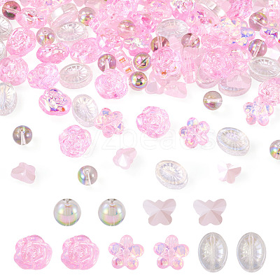100Pcs 5 Styles Electroplate Transparent Glass Beads EGLA-TA0013-35B-1