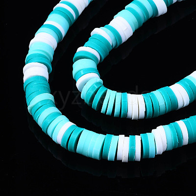 Handmade Polymer Clay Beads Strands CLAY-R089-6mm-085-1