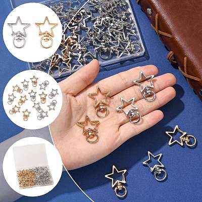 40Pcs 2 Colors Alloy Swivel Snap Hook Clasps FIND-FS0004-73C-1