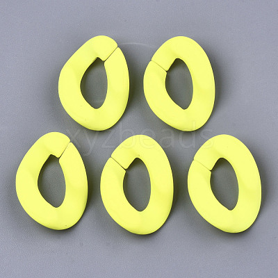 Opaque Spray Painted Acrylic Linking Rings OACR-R249-03D-1