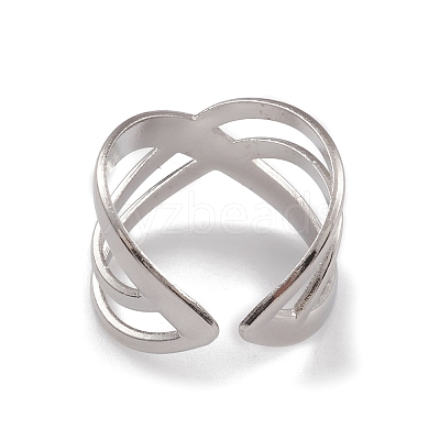Non-Tarnish 304 Stainless Steel Cuff Rings RJEW-G285-37P-1