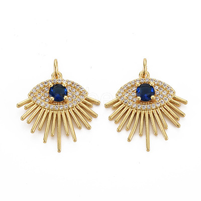 Brass Micro Pave Cubic Zirconia Pendants KK-Q252-085-NF-1
