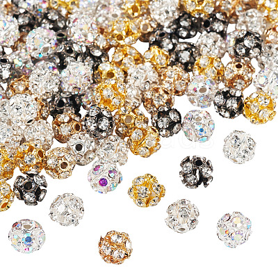 100Pcs 5 Colors Brass Rhinestone Beads KK-TA0002-11A-1