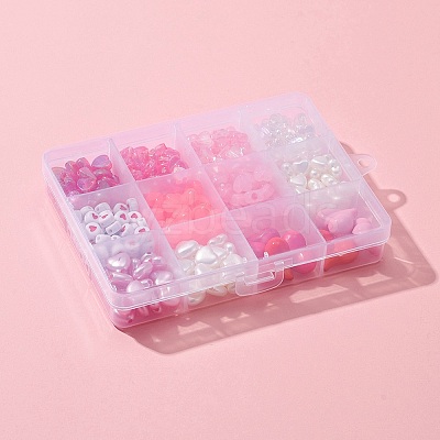 376Pcs 12 Style Transparent & Opaque & Imitation Jelly Acrylic & ABS Plastic Imitation Pearl Beads DIY-FS0003-34-1