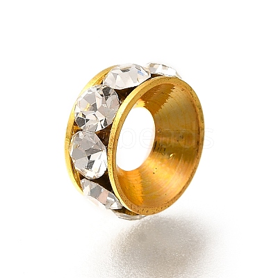 Brass Rhinestone Spacer Beads KK-M313-44C-12-1