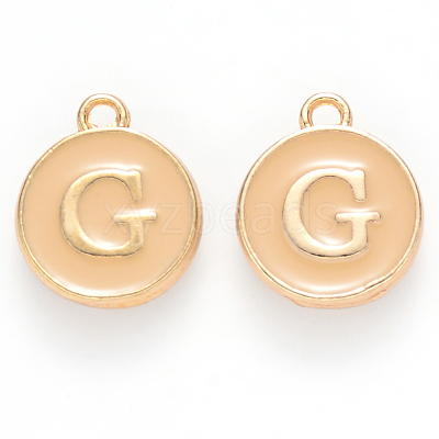 Golden Plated Alloy Enamel Charms ENAM-S118-06G-1