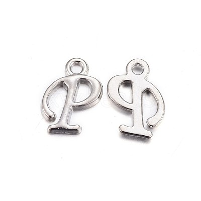 Platinum Plated Alloy Letter Pendants X-PALLOY-J718-01P-P-1