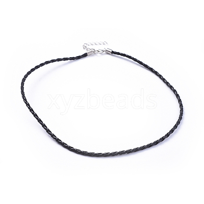 Trendy Braided Imitation Leather Necklace Making X-NJEW-S105-017-1
